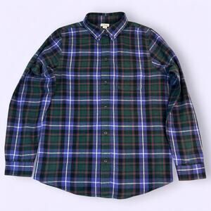 Bean Womens S Flannel Shirt L.L. Bean Purple Plaid Item 273137 100% Cotton